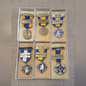 Vintage Set Of Six N.J. Championship Shooting Competition Badges